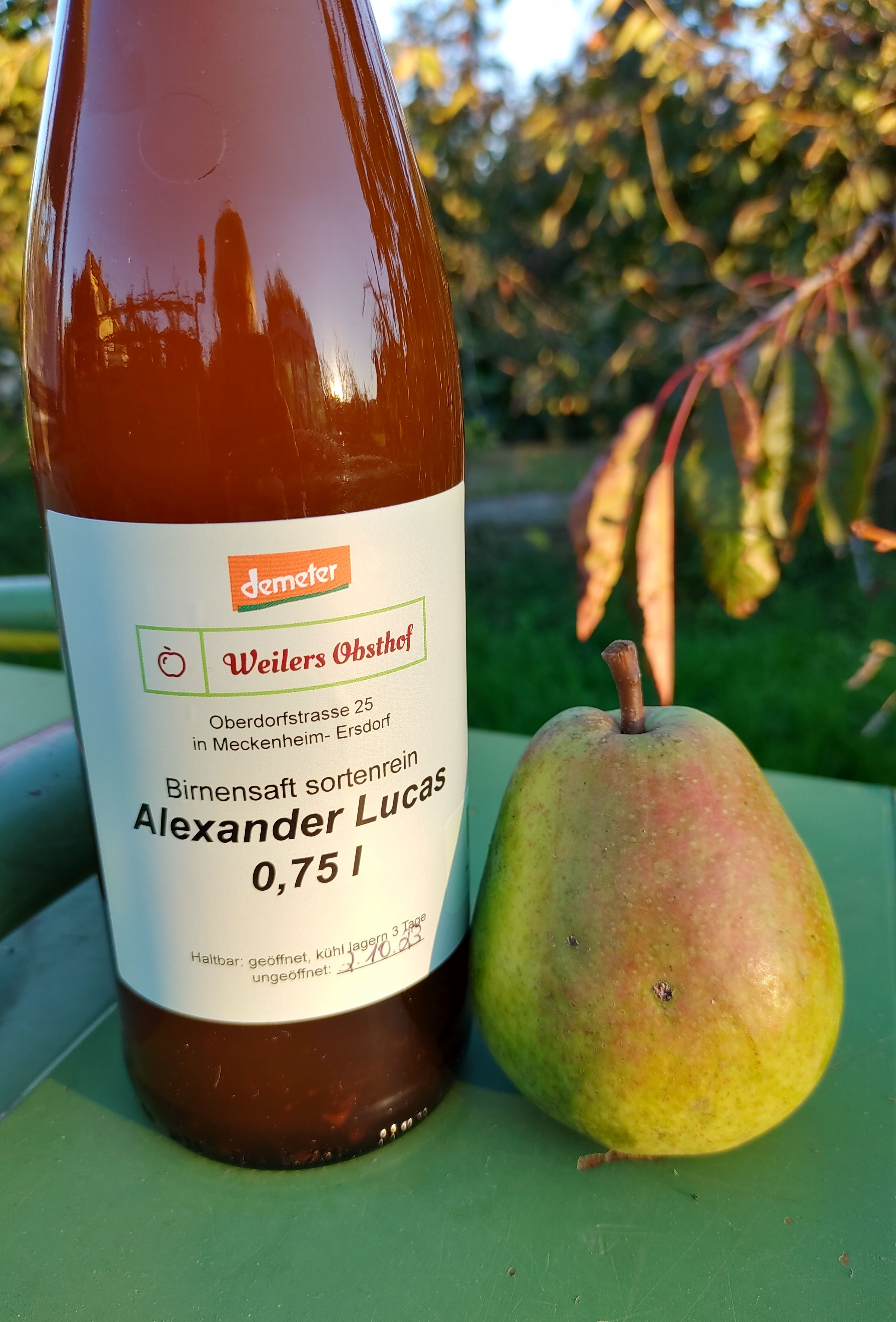 Genuss Schule Alfter Demeter Birnensaft Alexander Lucas 750 Ml